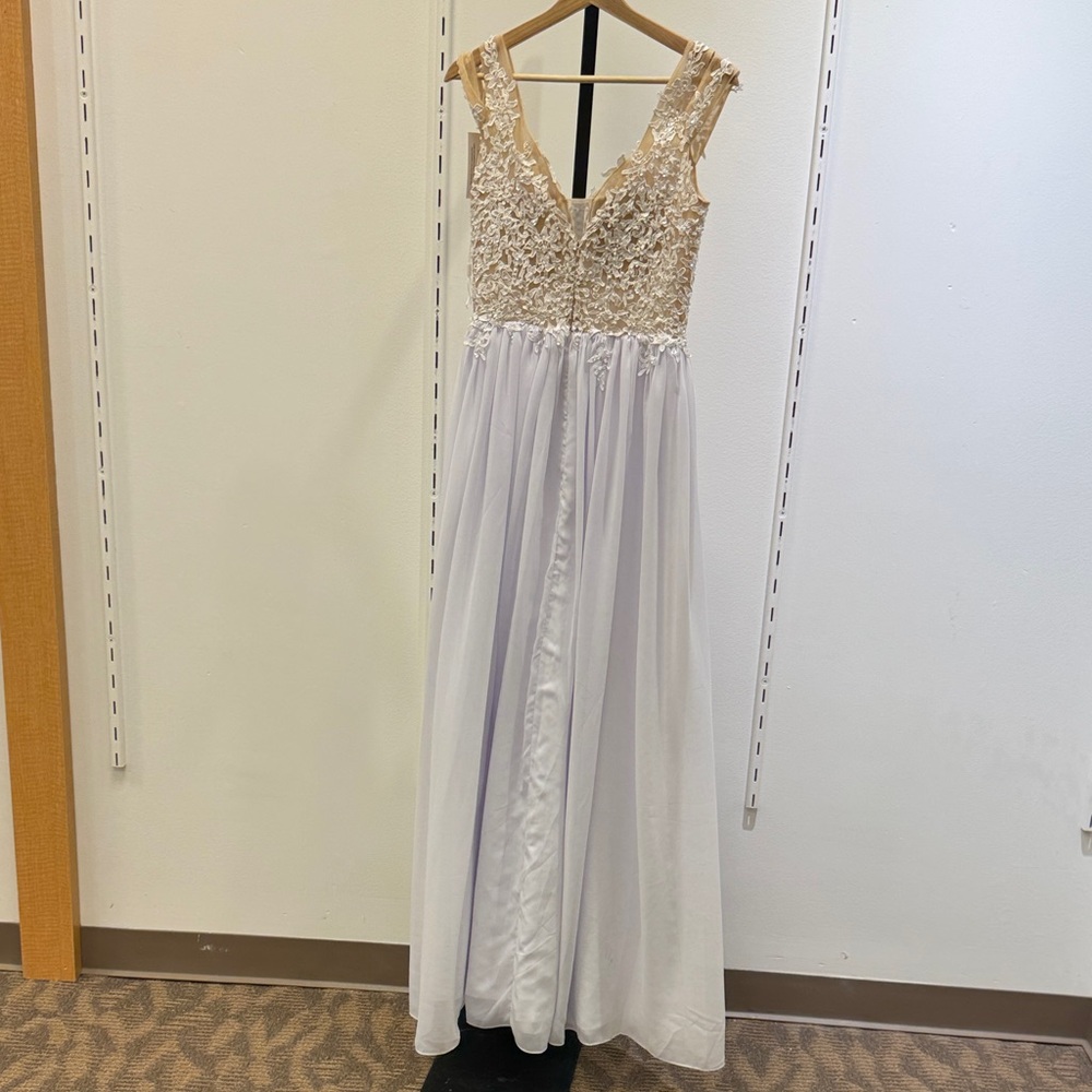 Two Strapped Lace Gown with a Split | Size Medium
